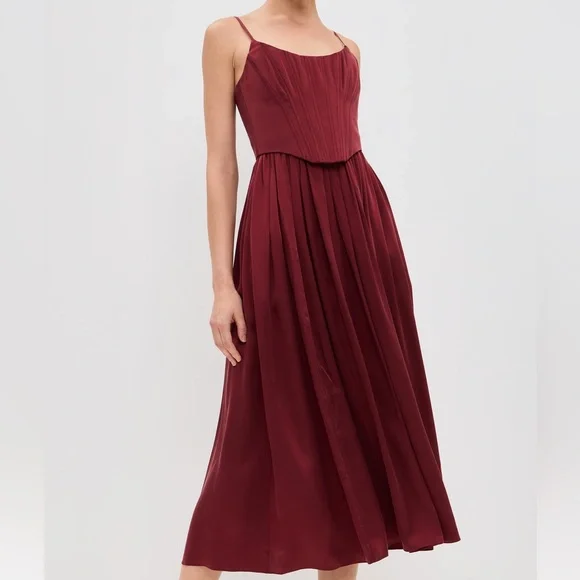 green emerald velvet dress Zimmermann Laurel Frill Midi Dress
